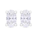 Sterling Silver 925 Earring Rhodium Plated Embedded With White Zircon