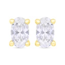 Sterling Silver 925 Earring Gold Plated Embedded With White Zircon