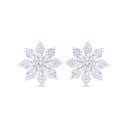 Sterling Silver 925 Earring Rhodium Plated Embedded With White Zircon