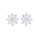 Sterling Silver 925 Earring Rhodium Plated Embedded With White Zircon