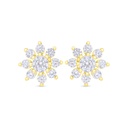 Sterling Silver 925 Earring Gold Plated Embedded With White Zircon