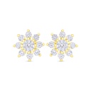 Sterling Silver 925 Earring Gold Plated Embedded With White Zircon