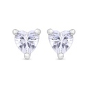 Sterling Silver 925 Earring Rhodium Plated Embedded With White Zircon