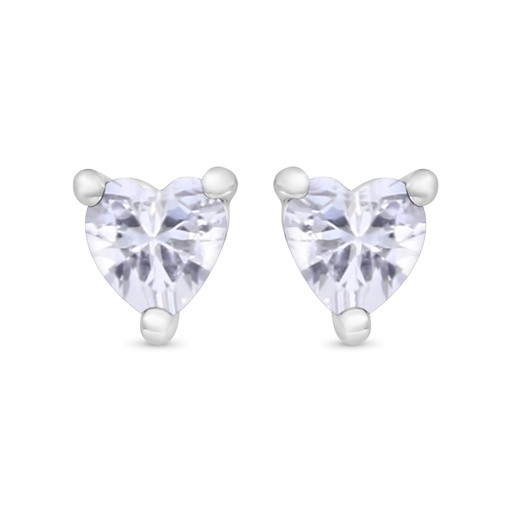 [EAR01WCZ00000C353] Sterling Silver 925 Earring Rhodium Plated Embedded With White Zircon