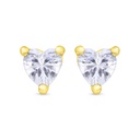 Sterling Silver 925 Earring Gold Plated Embedded With White Zircon