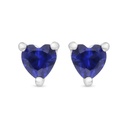 Sterling Silver 925 Earring Rhodium Plated Embedded With Sapphire Corundum 