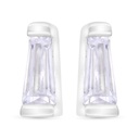 Sterling Silver 925 Earring Rhodium Plated Embedded With White Zircon