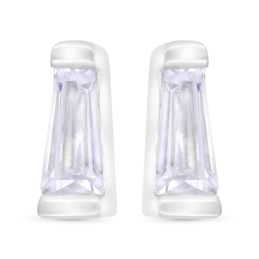 [EAR01WCZ00000C357] Sterling Silver 925 Earring Rhodium Plated Embedded With White Zircon