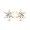 Sterling Silver 925 Earring Gold Plated Embedded With White Zircon