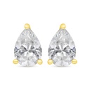 Sterling Silver 925 Earring Gold Plated Embedded With White Zircon