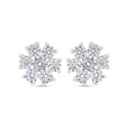 Sterling Silver 925 Earring Rhodium Plated Embedded With White Zircon