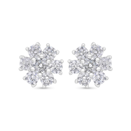 [EAR01WCZ00000C367] Sterling Silver 925 Earring Rhodium Plated Embedded With White Zircon