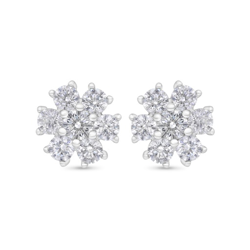 [EAR01WCZ00000C367] Sterling Silver 925 Earring Rhodium Plated Embedded With White Zircon