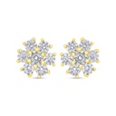 Sterling Silver 925 Earring Gold Plated Embedded With White Zircon