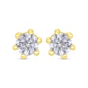 Sterling Silver 925 Earring Gold Plated Embedded With White Zircon