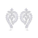 Sterling Silver 925 Earring Rhodium Plated Embedded With White Zircon