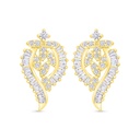 Sterling Silver 925 Earring Gold Plated Embedded With White Zircon