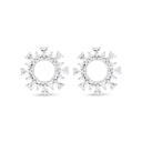 Sterling Silver 925 Earring Rhodium Plated Embedded With White Zircon