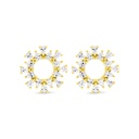 Sterling Silver 925 Earring Gold Plated Embedded With White Zircon
