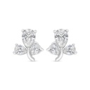 Sterling Silver 925 Earring Rhodium Plated Embedded With White Zircon