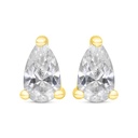 Sterling Silver 925 Earring Gold Plated Embedded With White Zircon