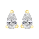 Sterling Silver 925 Earring Gold Plated Embedded With White Zircon