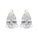 Sterling Silver 925 Earring Rhodium Plated Embedded With Yellow Zircon 