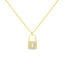 Sterling Silver 925 Necklace Gold Plated Embedded With White Zircon