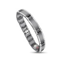 Stainless Steel 304L Bracelet, Silver And Black Plated For Men
