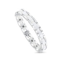 Stainless Steel 316L Bracelet, Silver And White Plated For Men