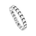 Stainless Steel 316L Bracelet, Silver And Black Plated For Men