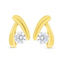 Sterling Silver 925 Earring Gold Plated Embedded With White Zircon