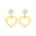 Sterling Silver 925 Earring Gold Plated Embedded With White Zircon