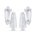 Sterling Silver 925 Earring Rhodium Plated Embedded With White Zircon