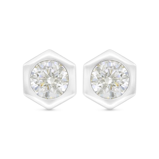 [EAR01CIT00000C410] Sterling Silver 925 Earring Rhodium Plated Embedded With Yellow Zircon