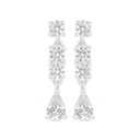 Sterling Silver 925 Earring Rhodium Plated Embedded With White Zircon