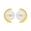 Sterling Silver 925 Earring Golden Plated Embedded With White Shell Pearl 