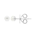 Sterling Silver 925 Earring Rhodium Plated Embedded With White Shell Pearl 