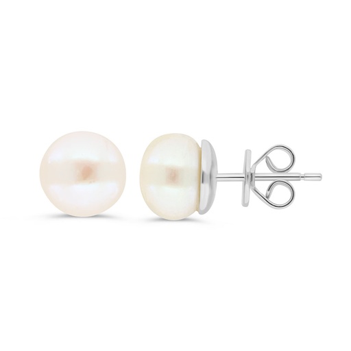 [EAR01PRL00000C425] Sterling Silver 925 Earring Rhodium Plated Embedded With White Shell Pearl 