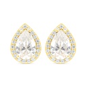 Sterling Silver 925 Earring Golden Plated Embedded With White Zircon