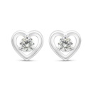 Sterling Silver 925 Earring Rhodium Plated Embedded With White Zircon