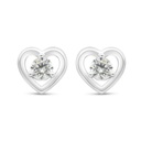 Sterling Silver 925 Earring Rhodium Plated Embedded With White Zircon