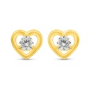 Sterling Silver 925 Earring Golden Plated Embedded With White Zircon