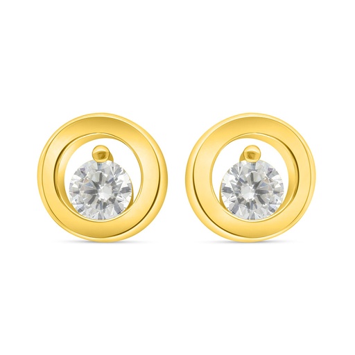 [EAR02WCZ00000C443] Sterling Silver 925 Earring Golden Plated Embedded With White Zircon