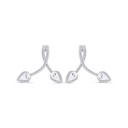 Sterling Silver 925 Earring Rhodium Plated Embedded With White Zircon