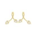 Sterling Silver 925 Earring Gold Plated Embedded With White Zircon