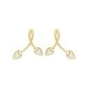 Sterling Silver 925 Earring Gold Plated Embedded With White Zircon