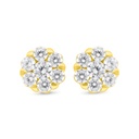 Sterling Silver 925 Earring Gold Plated Embedded With White Zircon
