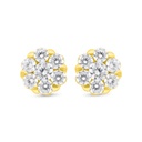 Sterling Silver 925 Earring Gold Plated Embedded With White Zircon