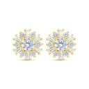 Sterling Silver 925 Earring Gold Plated Embedded With White Zircon